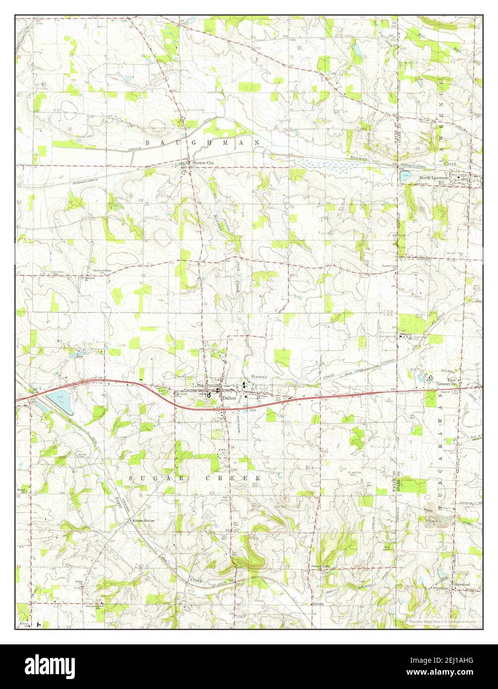 Dalton, Ohio, map 1961, 124000, United States of America by Timeless