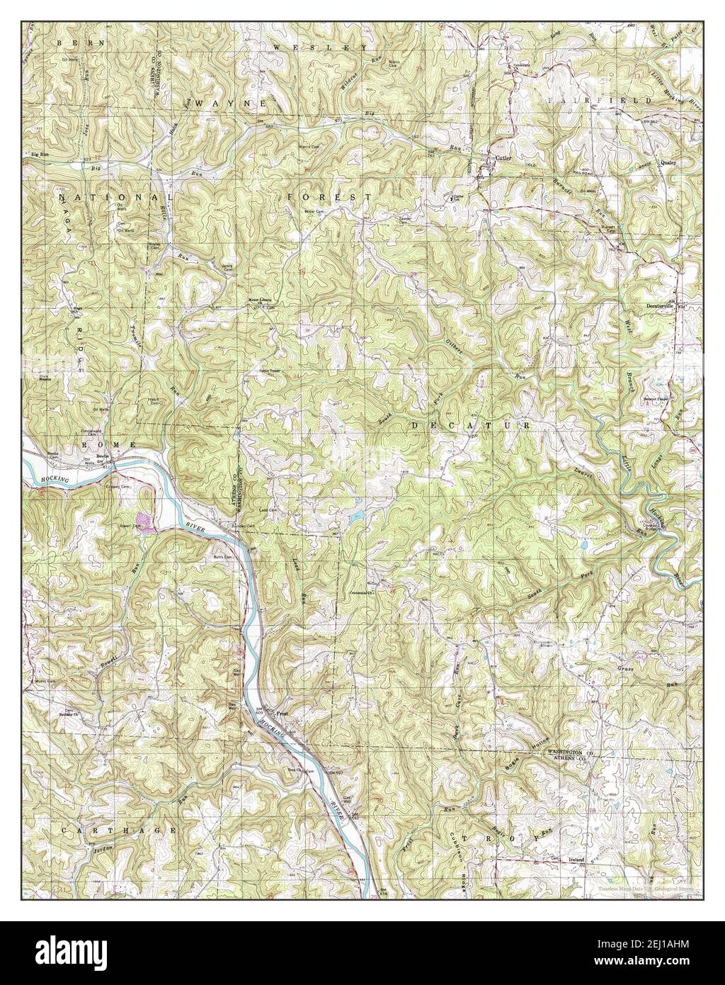 Cutler, Ohio, map 1994, 124000, United States of America by Timeless