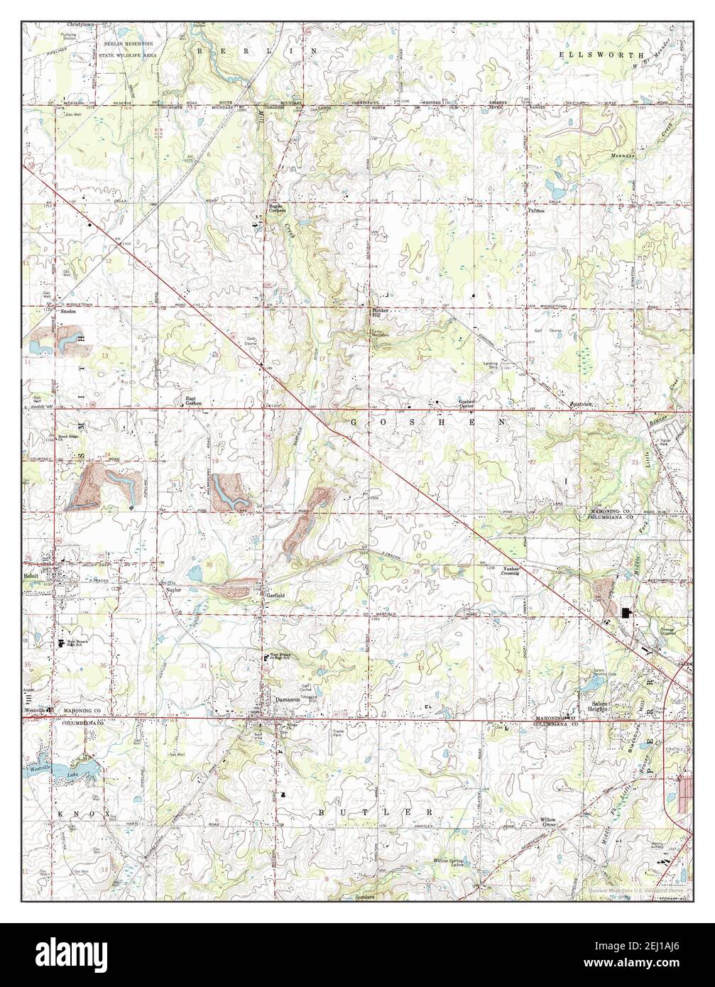 Damascus, Ohio, map 1966, 124000, United States of America by Timeless