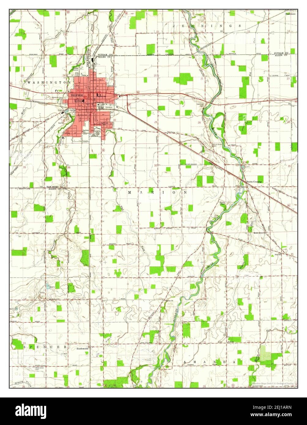 Delphos map hires stock photography and images Alamy