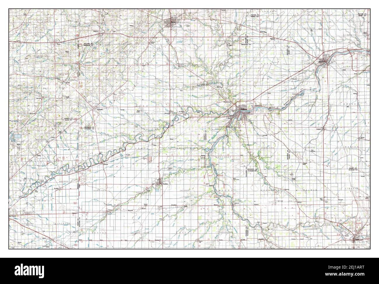Defiance, Ohio, map 1986, 1100000, United States of America by