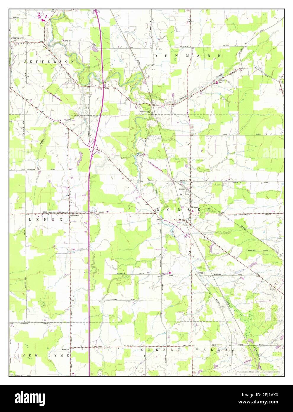 Dorset, Ohio, map 1959, 124000, United States of America by Timeless