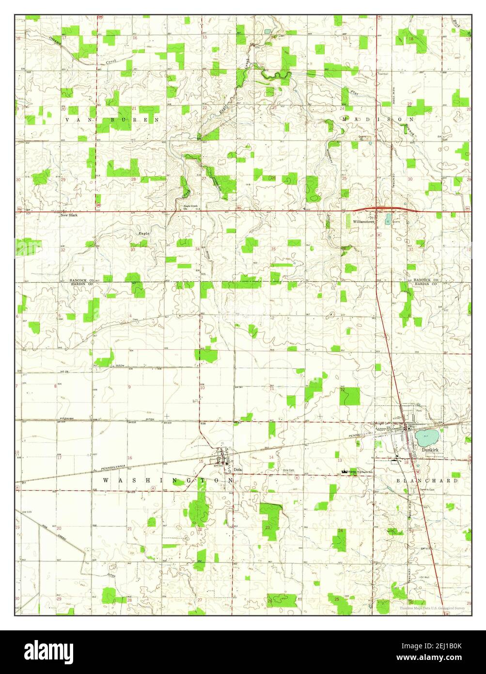 Dunkirk, Ohio, map 1961, 124000, United States of America by Timeless Maps, data U.S