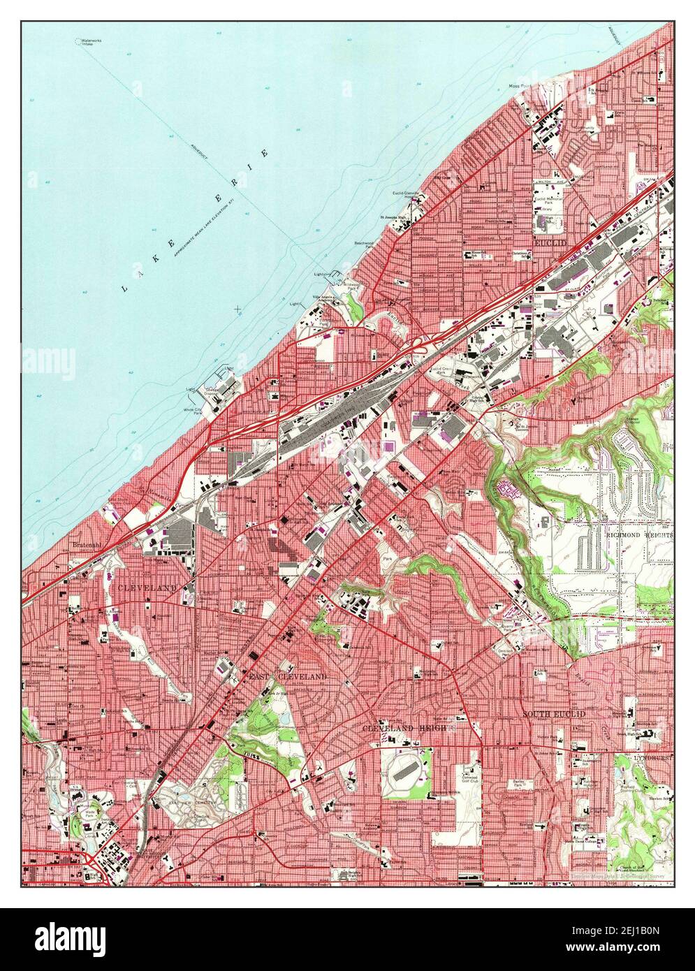 East Cleveland, Ohio, map 1963, 124000, United States of America by