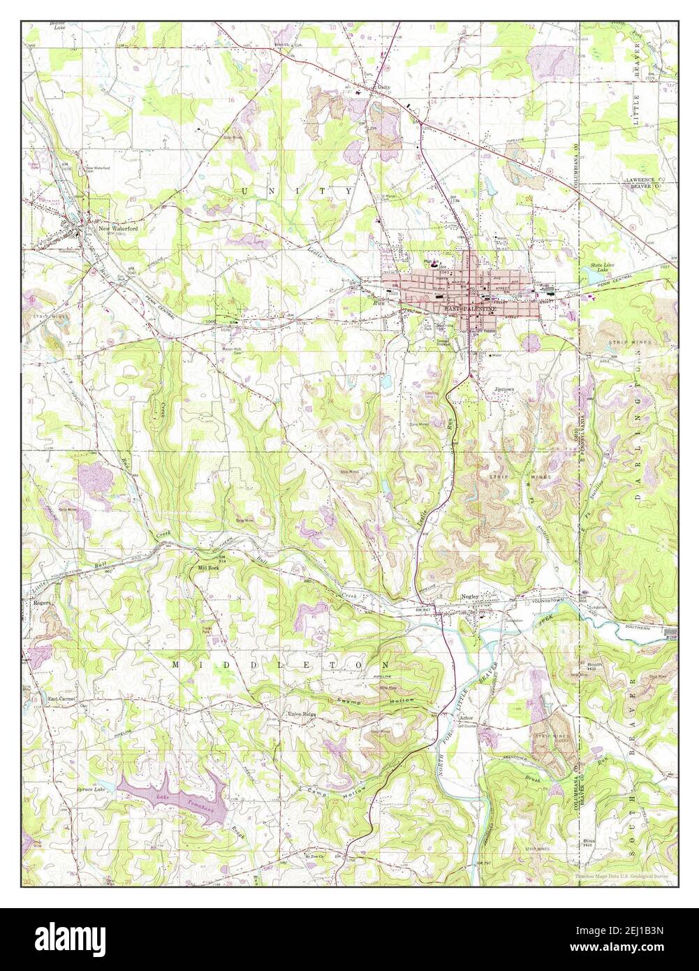 East Palestine, Ohio, map 1960, 1:24000, United States of America by