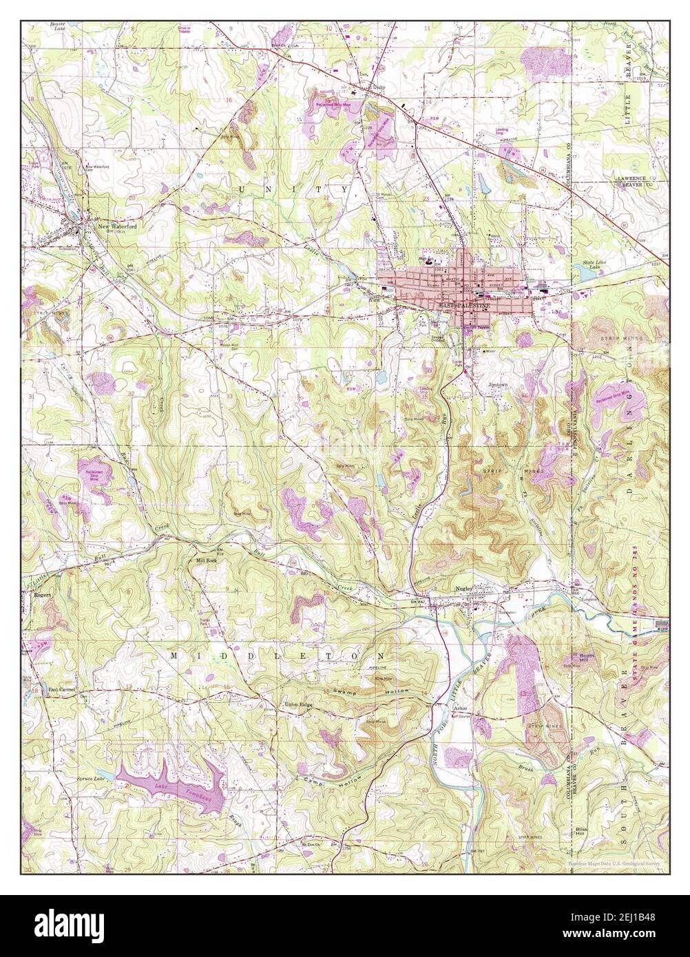 East Palestine, Ohio, map 1960, 124000, United States of America by