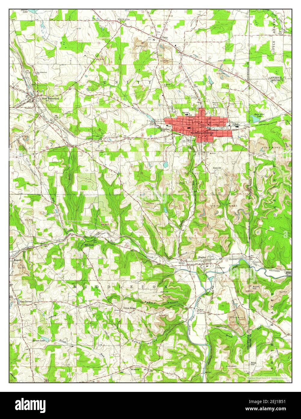 East Palestine, Ohio, map 1960, 124000, United States of America by