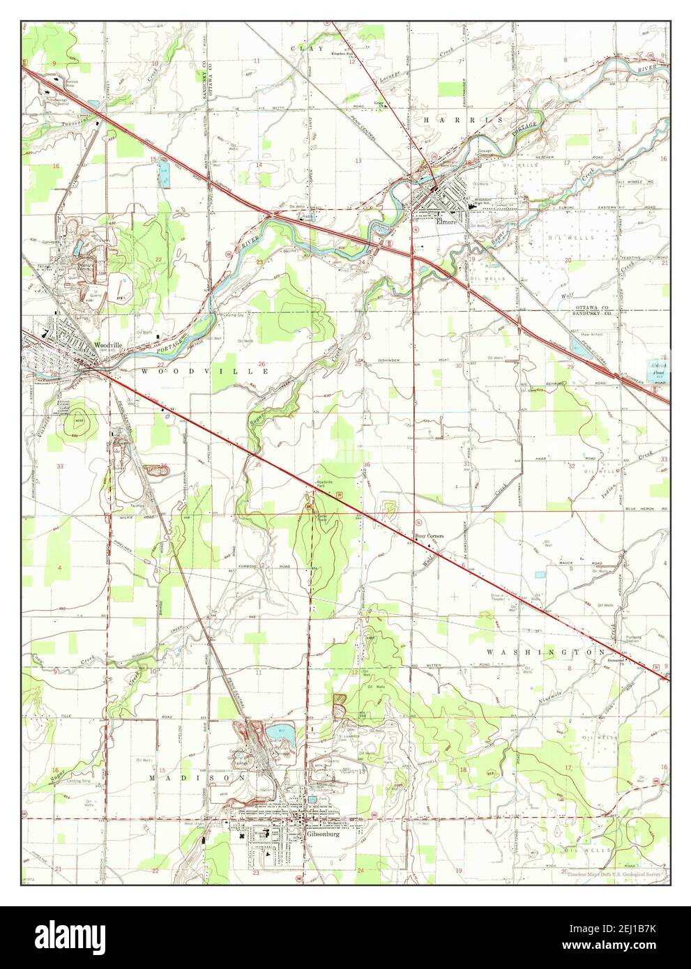 Elmore, Ohio, map 1969, 124000, United States of America by Timeless