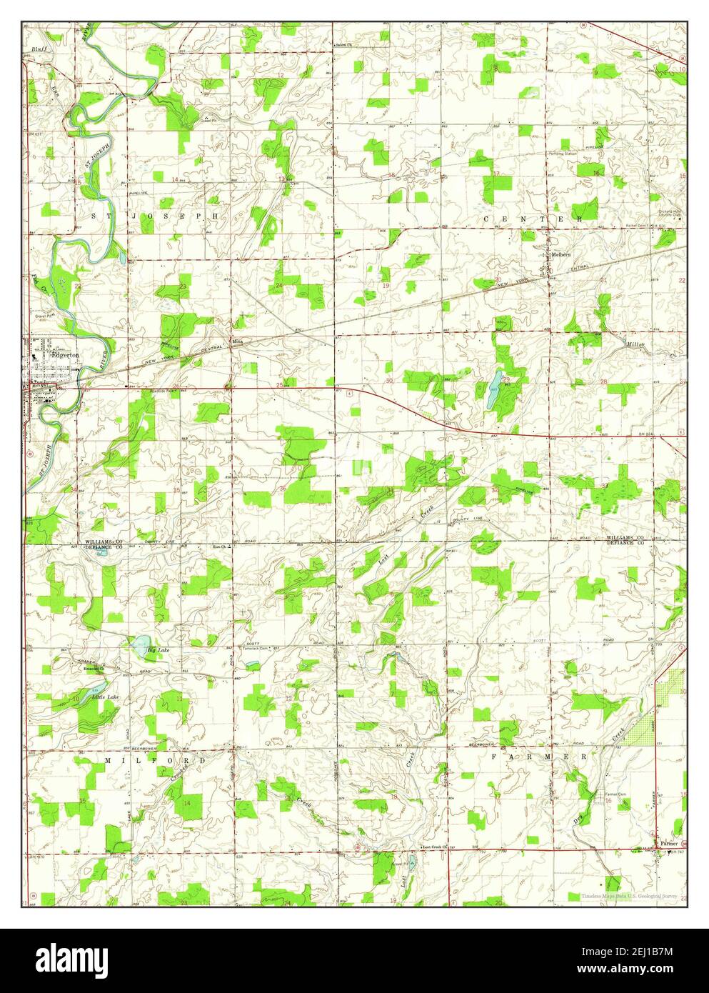 Edgerton, Ohio, map 1961, 124000, United States of America by Timeless