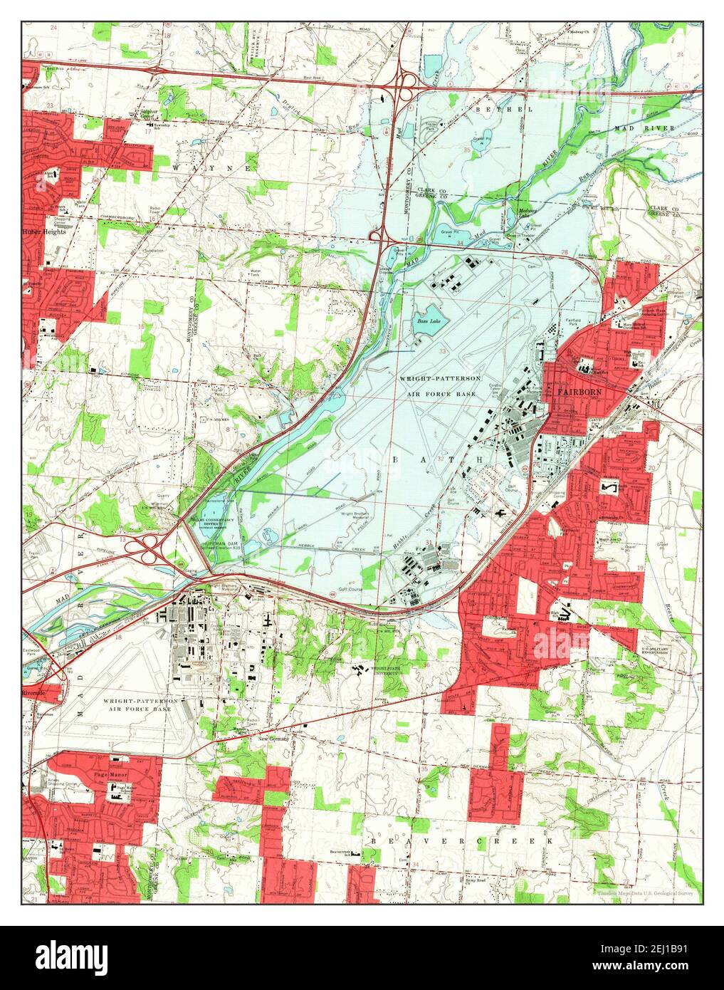 Fairborn, Ohio, map 1965, 124000, United States of America by Timeless Maps, data U.S