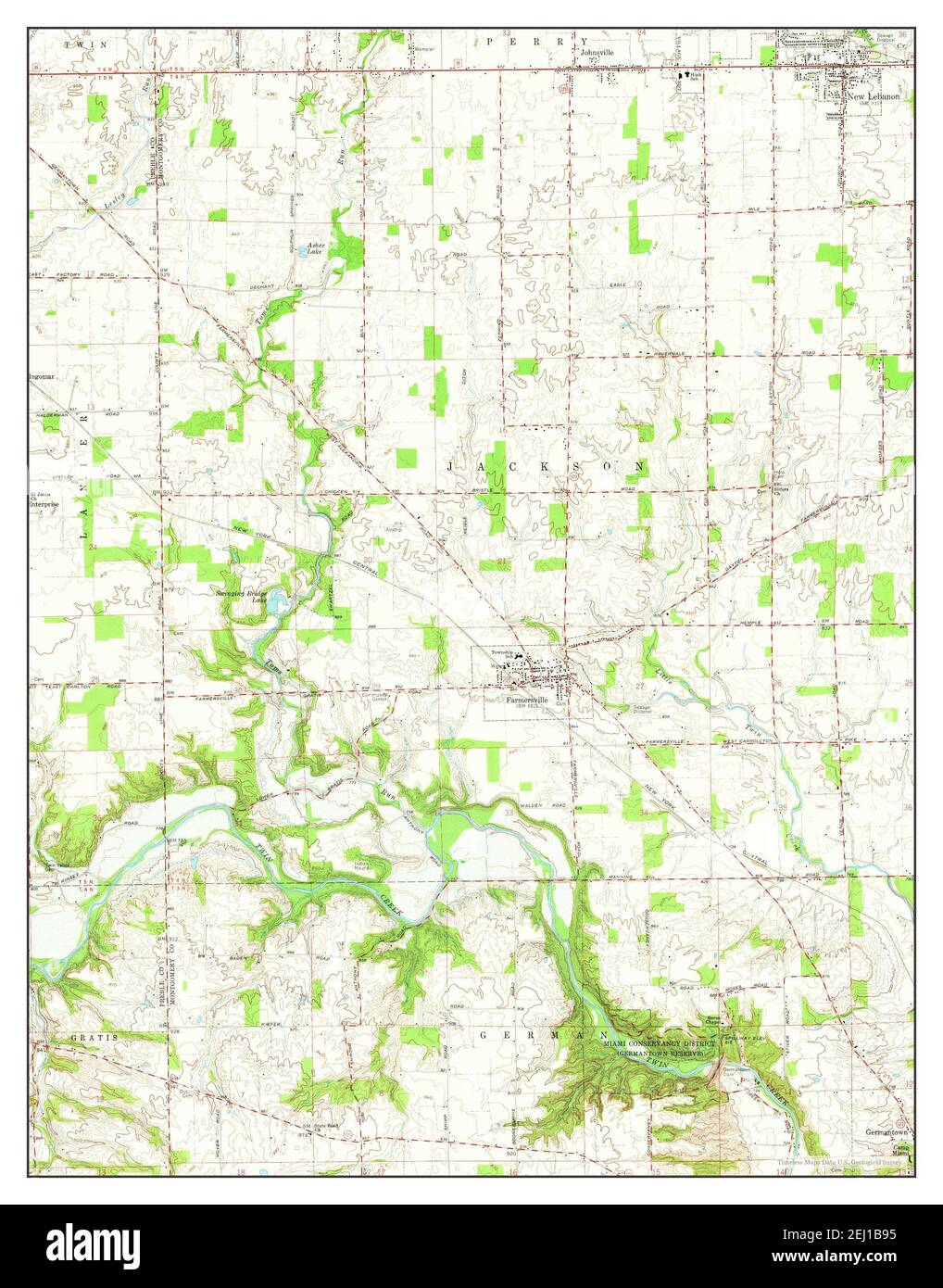 Farmersville, Ohio, map 1960, 124000, United States of America by