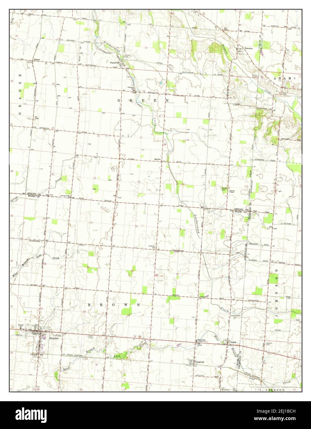 Fletcher, Ohio, map 1961, 124000, United States of America by Timeless