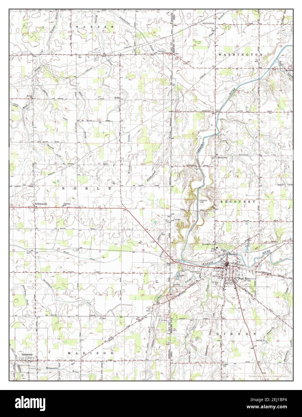 Fort Recovery, Ohio, map 1960, 124000, United States of America by