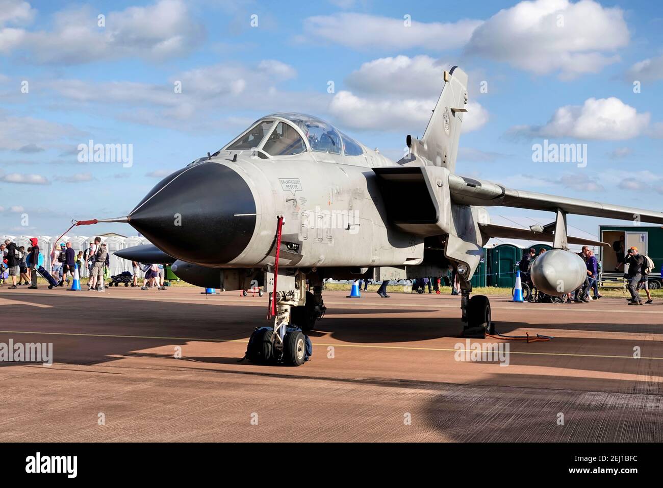 RAF Fairford, Gloucestershire / UK - July 20 2019: An Italian Air Force Panavia A-200A Tornado, MM7057/ 6-04, 6 Stormo, at the RIAT 2019 Stock Photo