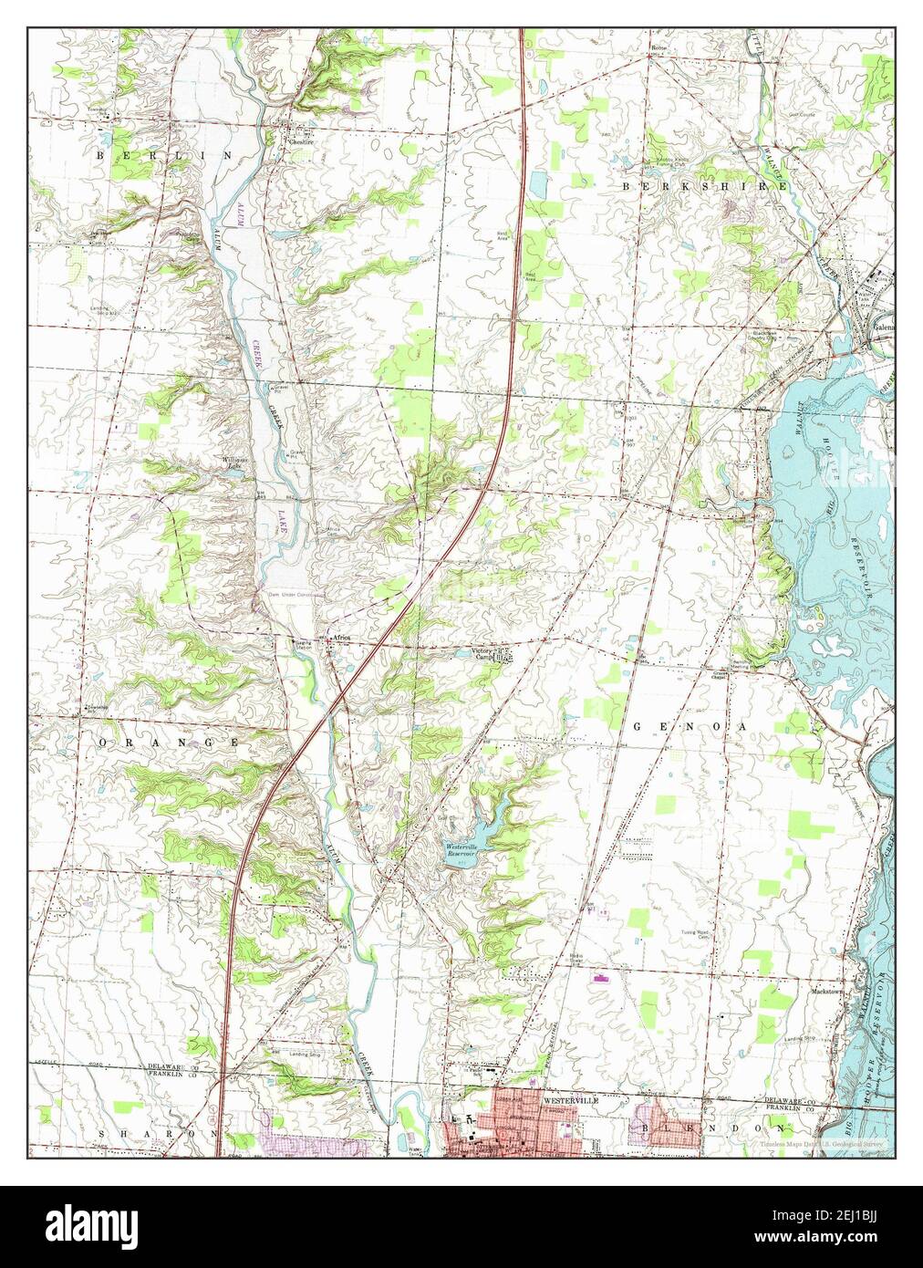 Galena, Ohio, map 1964, 124000, United States of America by Timeless