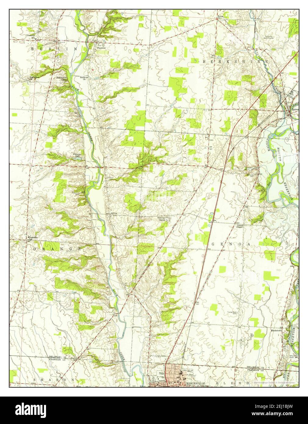 Galena, Ohio, map 1955, 124000, United States of America by Timeless