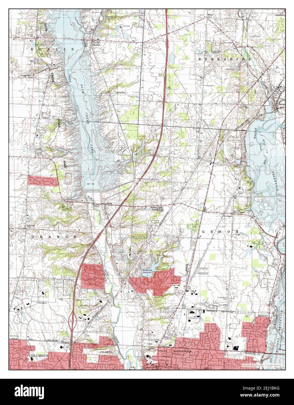 Galena, Ohio, map 1995, 124000, United States of America by Timeless