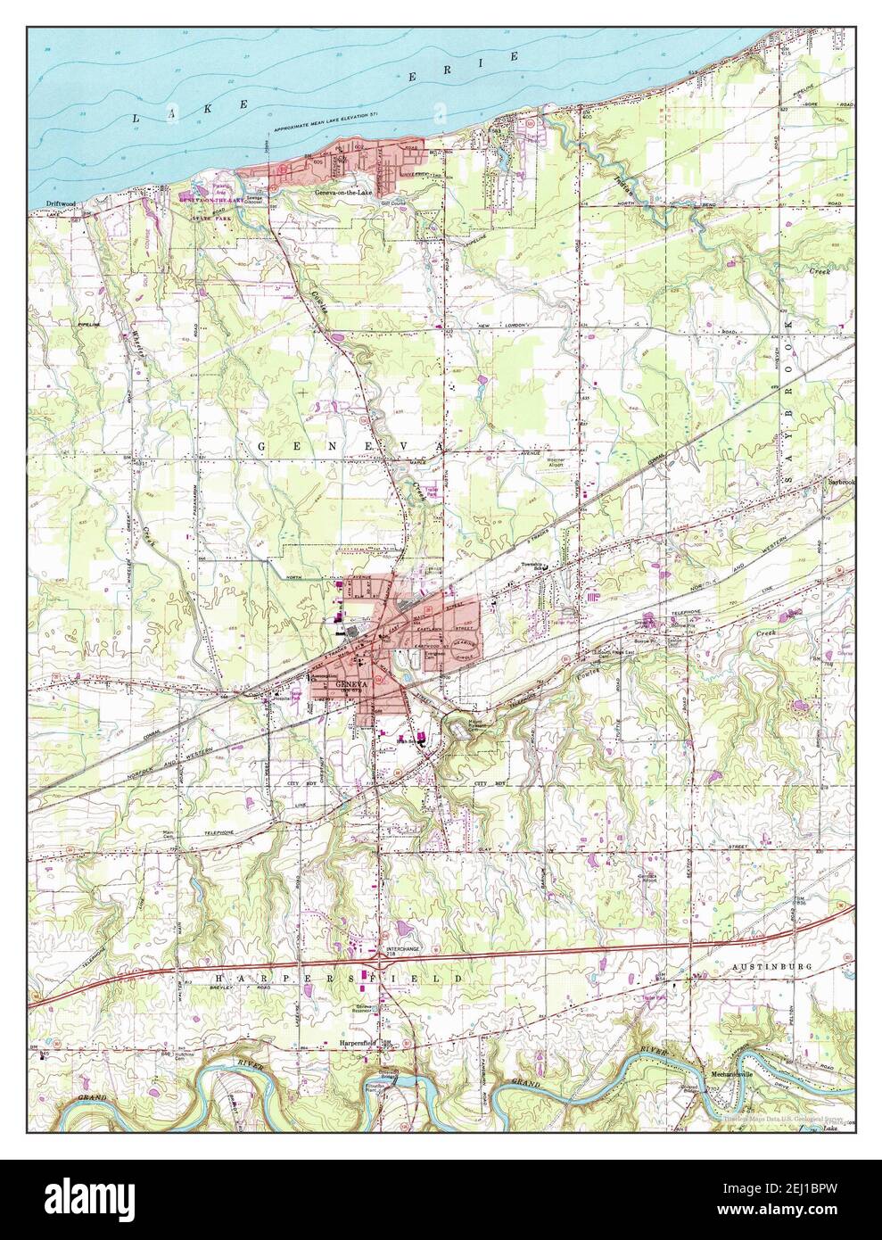 Geneva, Ohio, map 1960, 124000, United States of America by Timeless Maps, data U.S. Geological