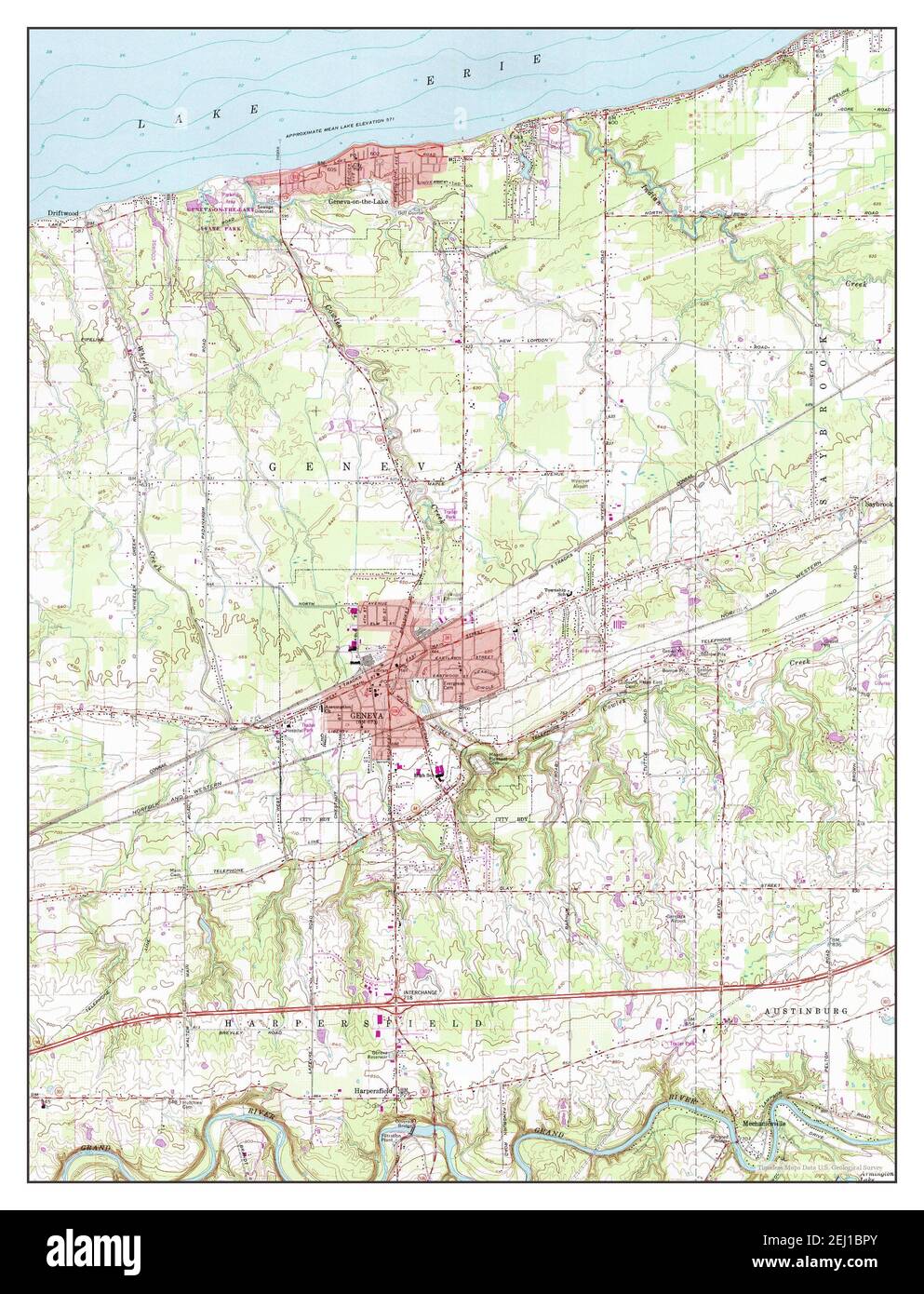 Map of geneva ohio Cut Out Stock Images & Pictures - Alamy