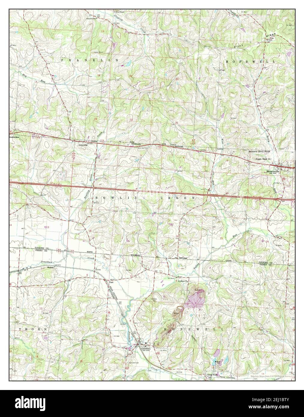 Glenford, Ohio, map 1961, 124000, United States of America by Timeless Maps, data U.S