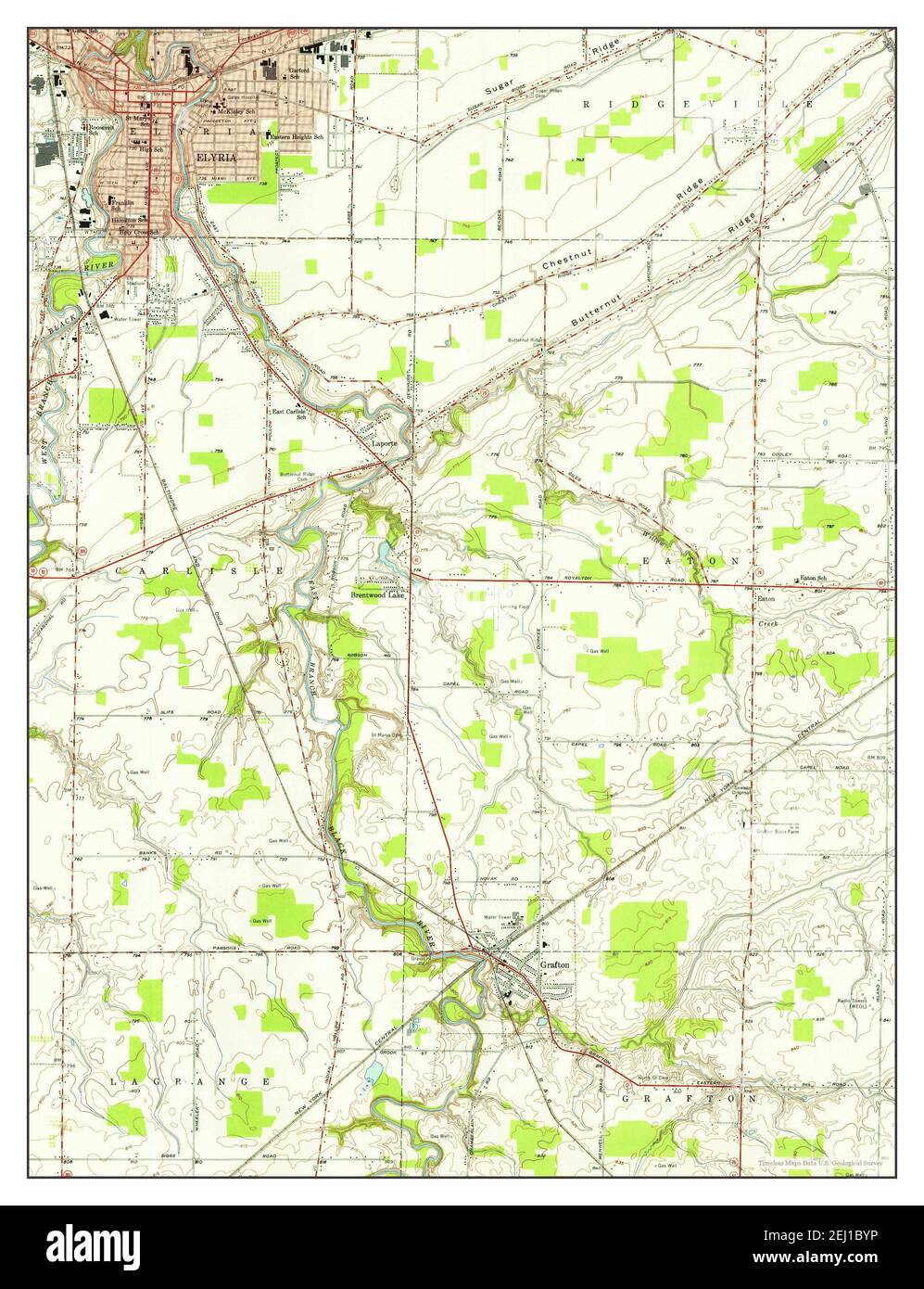 Grafton, Ohio, map 1953, 124000, United States of America by Timeless Maps, data U.S
