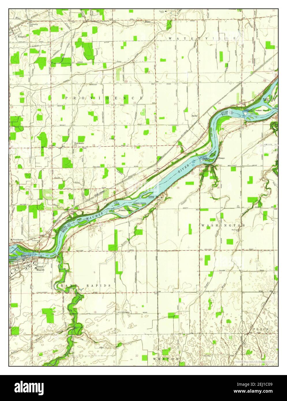 Grand Rapids, Ohio, map 1958, 124000, United States of America by