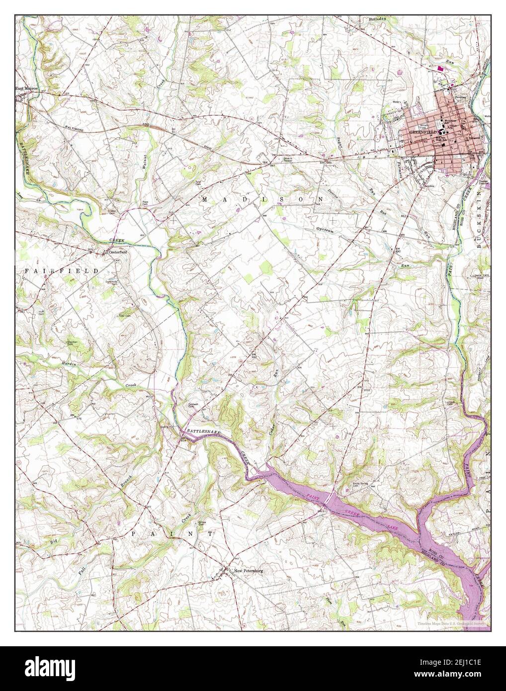 Greenfield ohio map hires stock photography and images Alamy