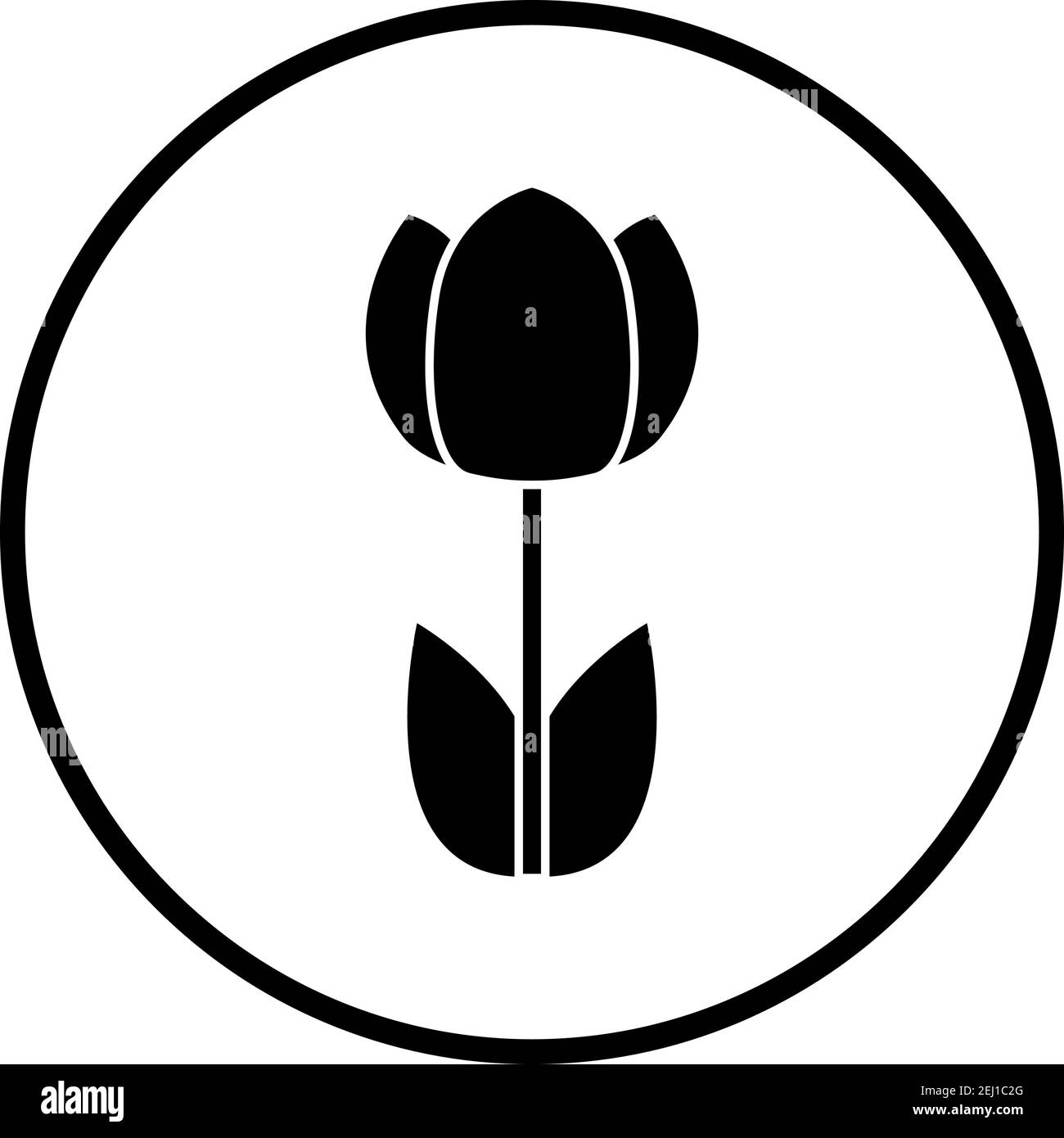 Spring Flower Icon. Thin Circle Stencil Design. Vector Illustration ...