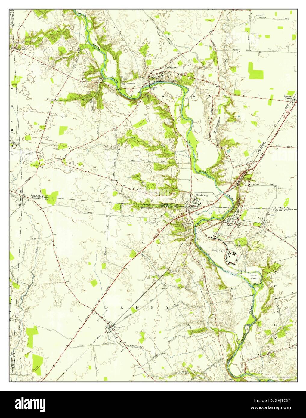 Harrisburg, Ohio, map 1955, 1:24000, United States of America by Timeless Maps, data U.S. Geological Survey Stock Photo