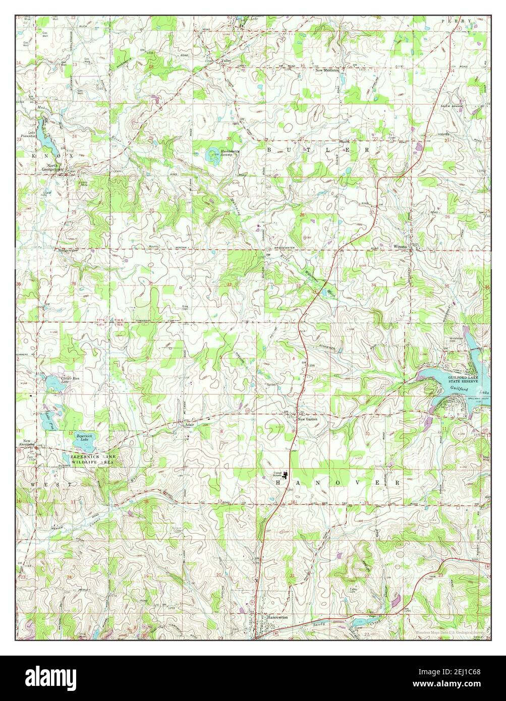 Hanoverton, Ohio, map 1959, 124000, United States of America by