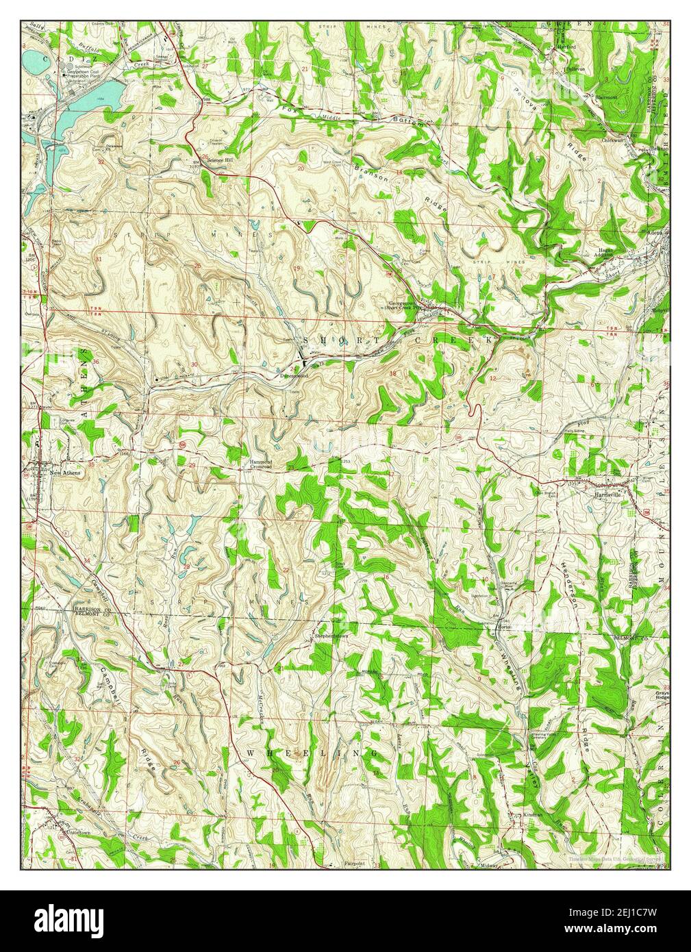 Harrisville, Ohio, map 1960, 1:24000, United States of America by Timeless Maps, data U.S. Geological Survey Stock Photo