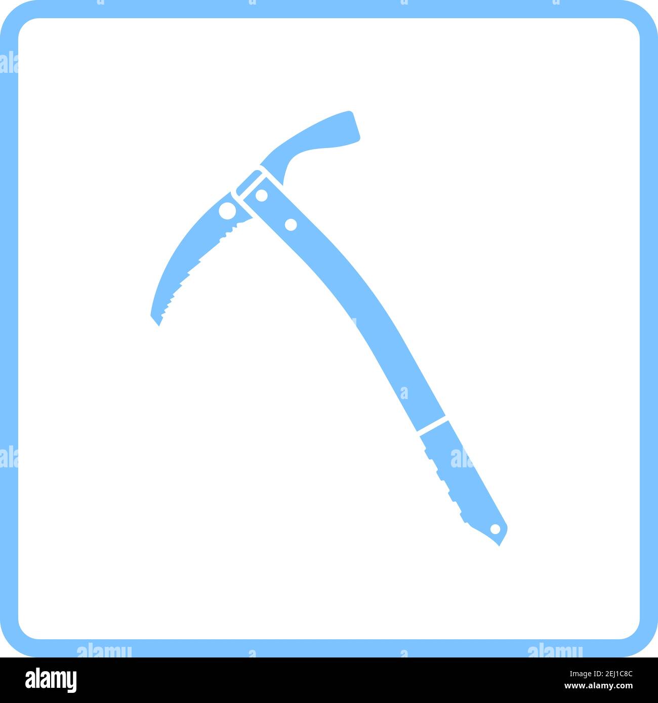 Ice Axe Icon. Blue Frame Design. Vector Illustration. Stock Vector