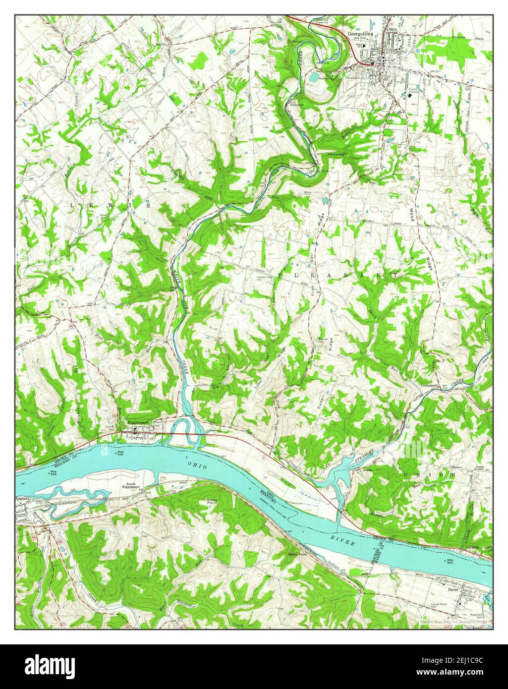 Higginsport, Ohio, map 1961, 124000, United States of America by