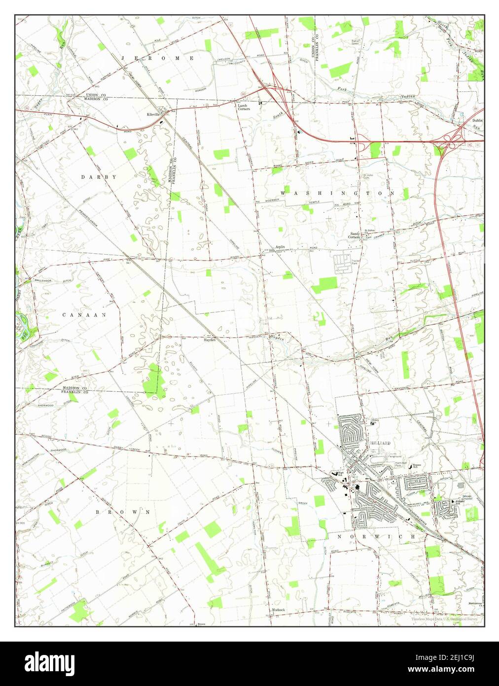 43026 Zip Code Map Street Map Of Hilliard Ohio