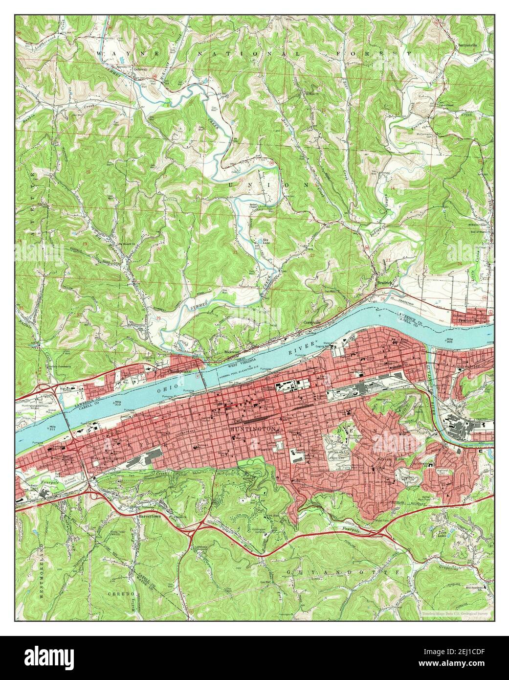 Old map huntington hi res stock - Huntington Ohio Map 1968 124000 United States Of America By Timeless Maps Data Us Geological Survey 2EJ1CDF