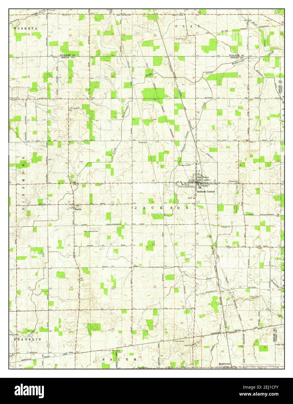 Jackson Center, Ohio, map 1961, 124000, United States of America by