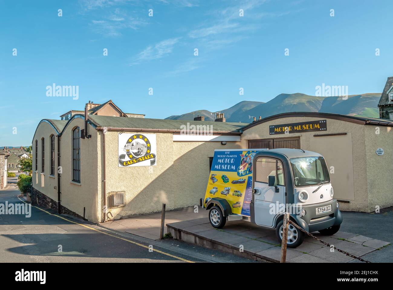 Exterior of the former Cars of the Stars Motor Museum, located in Keswick, Cumbria, England Stock Photo