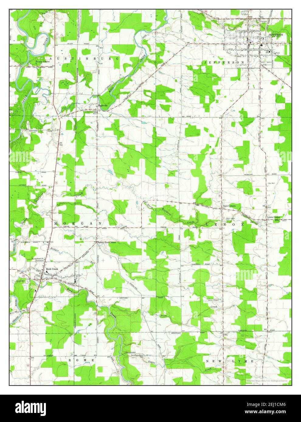 Jefferson, Ohio, map 1960, 124000, United States of America by