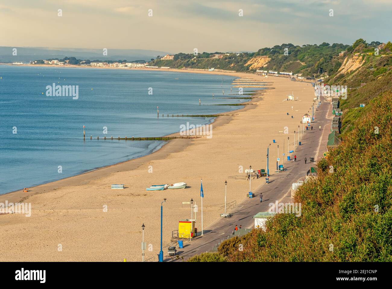 Locals and tourists at the beach of Bournemouth in Dorset, South England Stock Photo