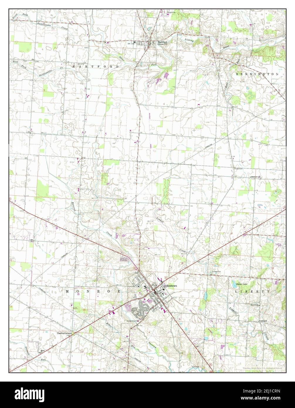 Johnstown, Ohio, map 1961, 124000, United States of America by