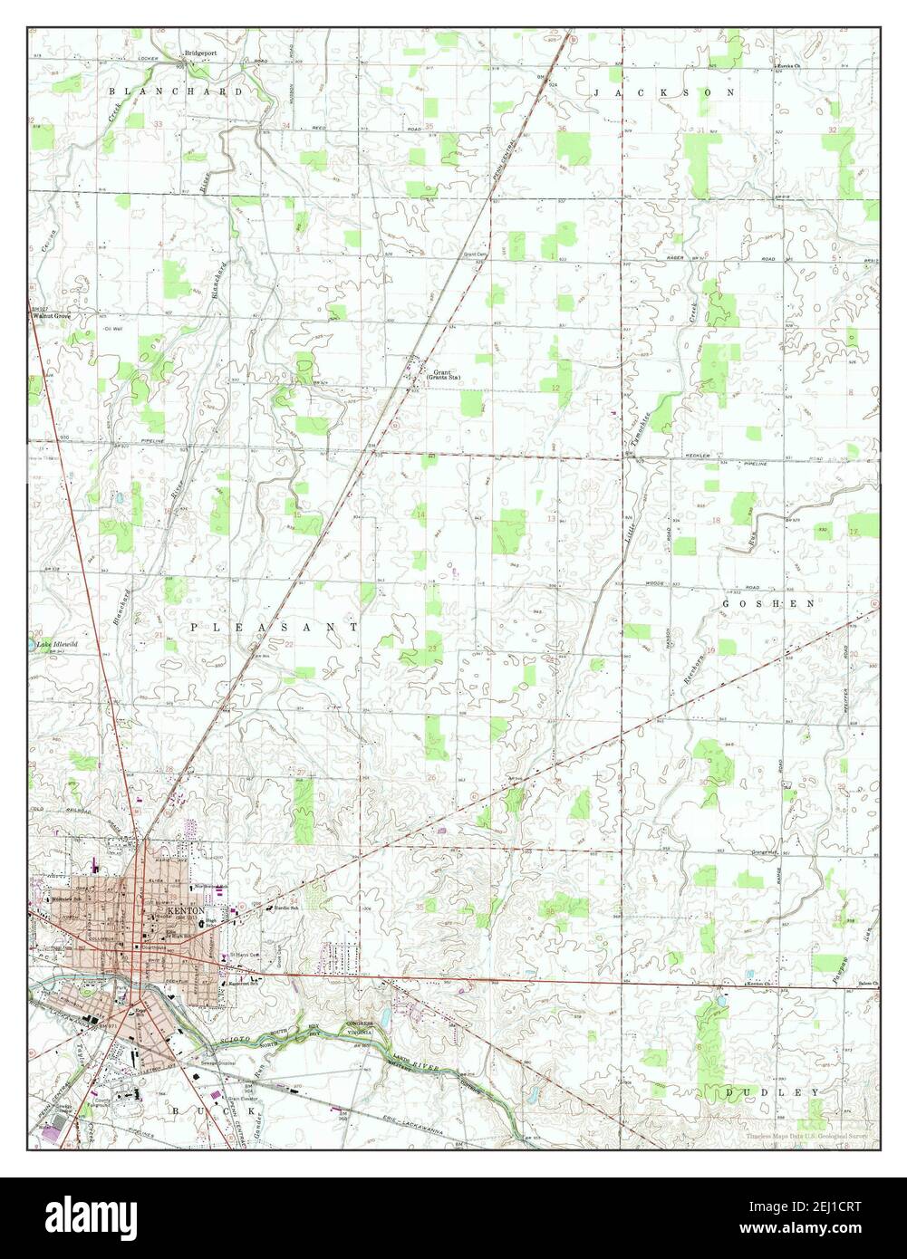 Kenton, Ohio, map 1961, 1:24000, United States of America by Timeless Maps, data U.S. Geological Survey Stock Photo