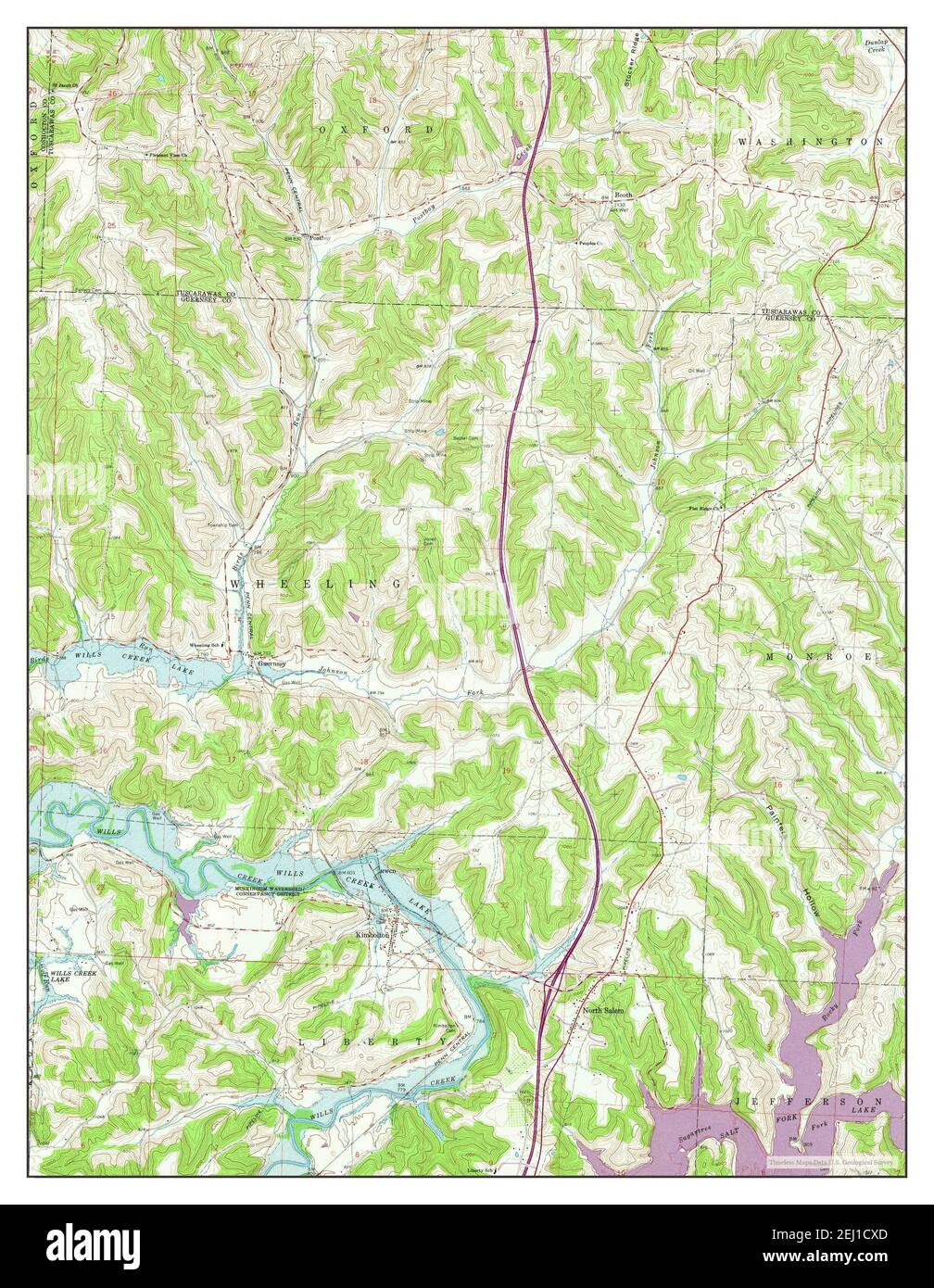 Kimbolton, Ohio, map 1962, 124000, United States of America by