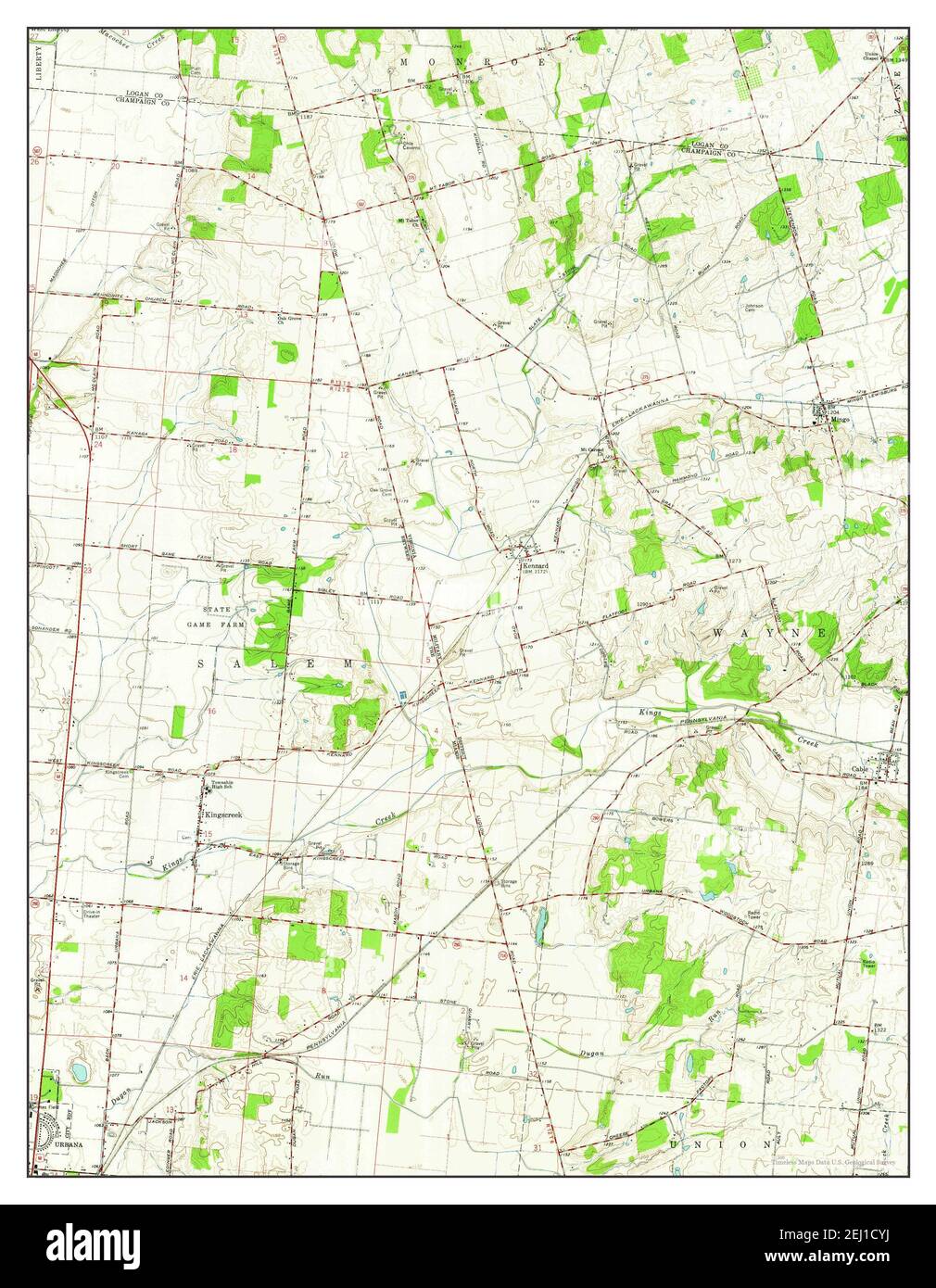 Cyj Map Kingscreek, Ohio, map 1961, 1:24000, United States of America by ...