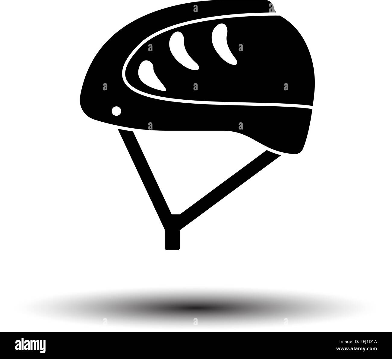 Climbing Helmet Icon. Black on White Background With Shadow. Vector