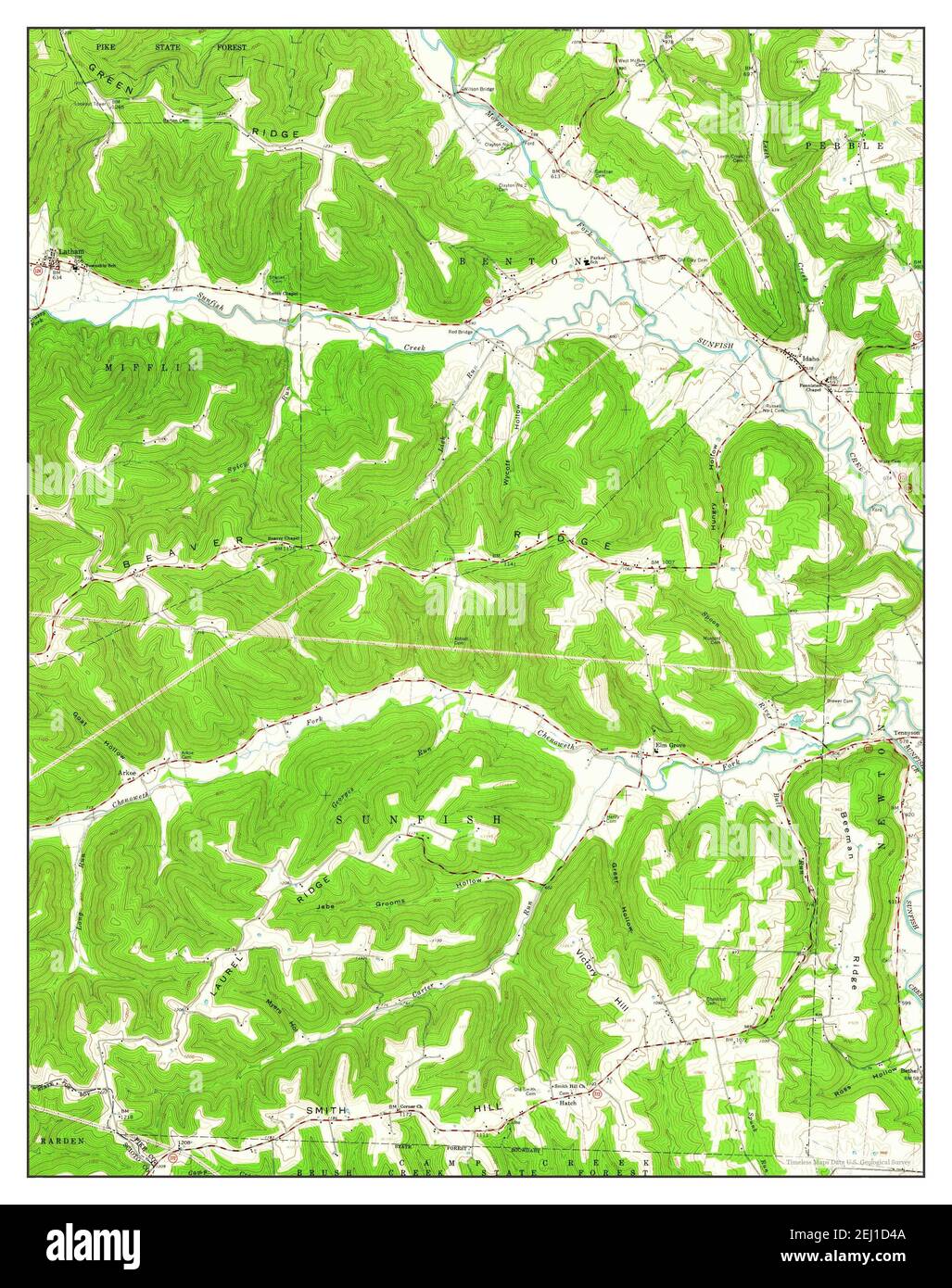 Latham, Ohio, map 1961, 124000, United States of America by Timeless
