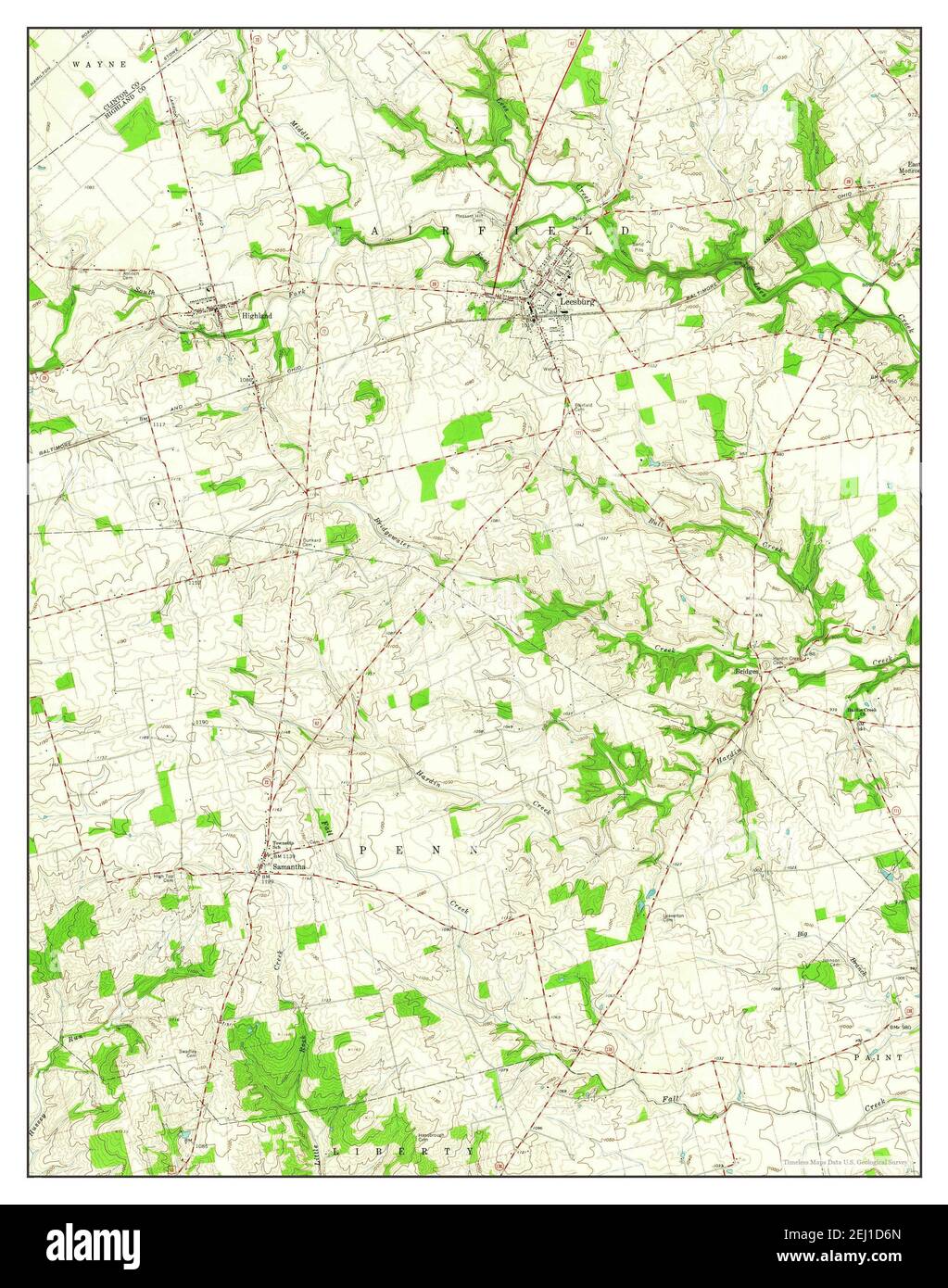 Leesburg, Ohio, map 1960, 124000, United States of America by Timeless