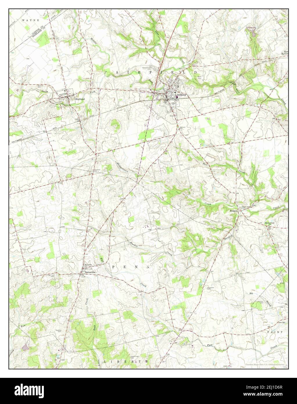 Leesburg, Ohio, map 1960, 1:24000, United States of America by Timeless Maps, data U.S. Geological Survey Stock Photo