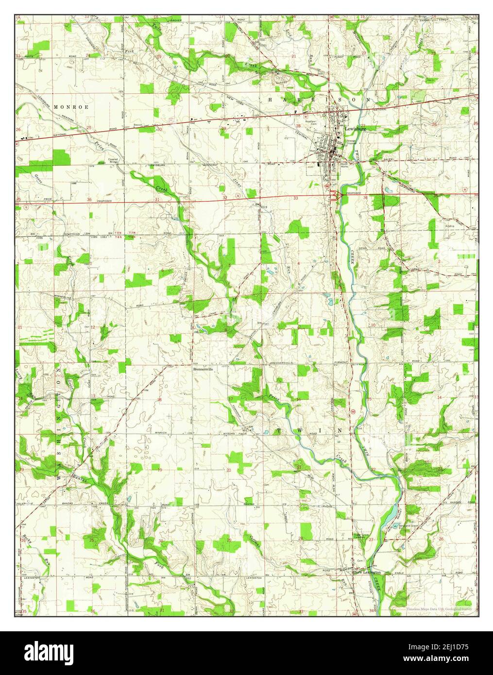 Lewisburg, Ohio, map 1961, 124000, United States of America by