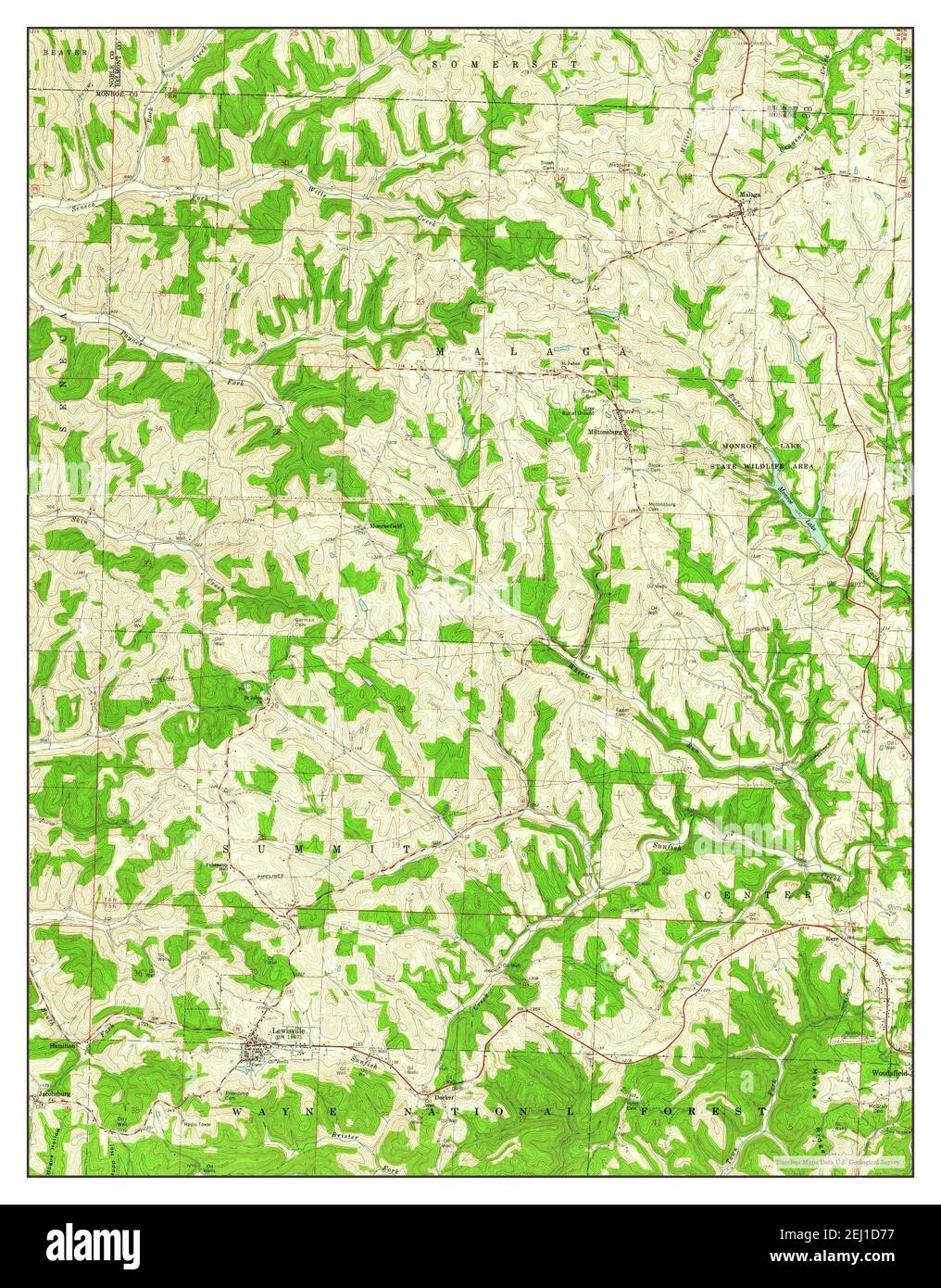 Lewisville, Ohio, map 1961, 124000, United States of America by