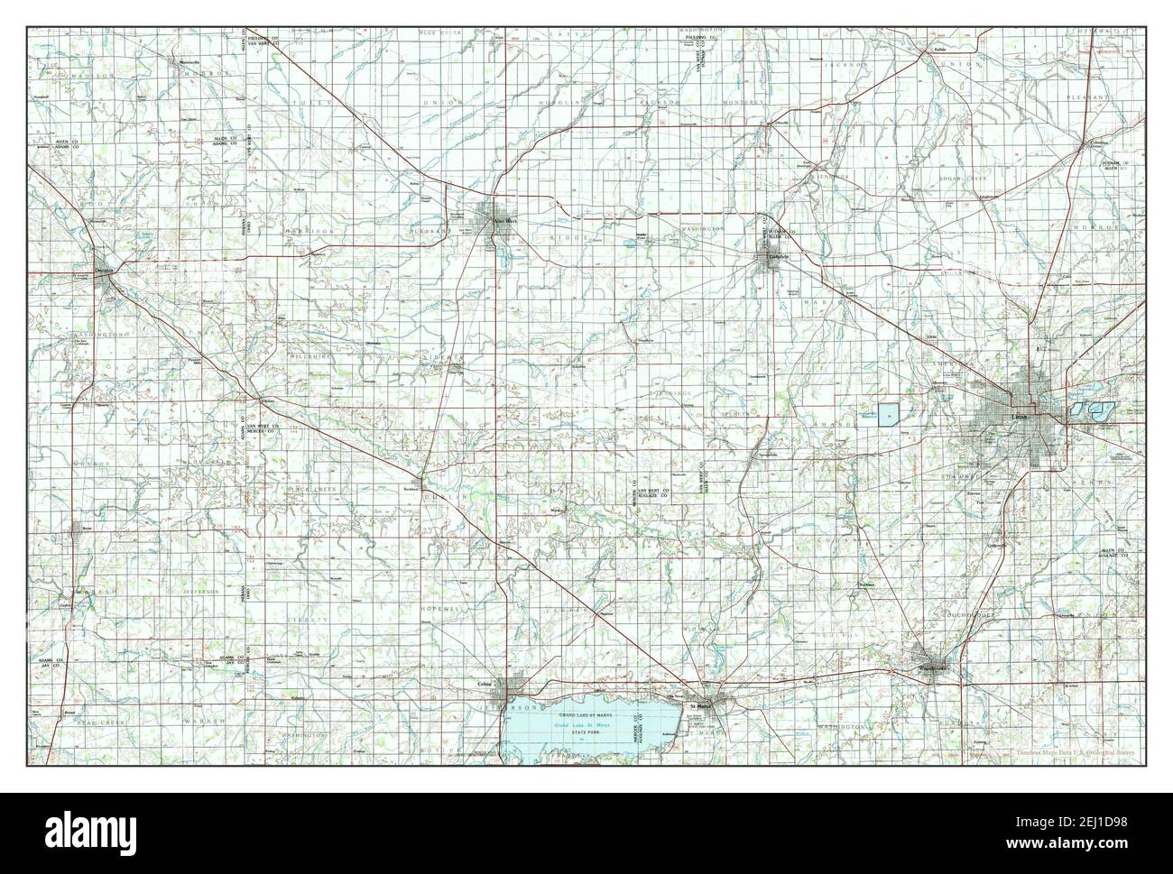 Lima Ohio Map 1986 1100000 United States Of America By Timeless Maps Data Us Geological Survey 2EJ1D98 